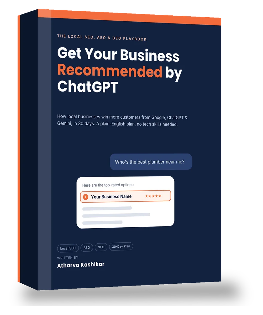 Get Your Business Recommended by ChatGPT ebook by Atharva Kashikar
